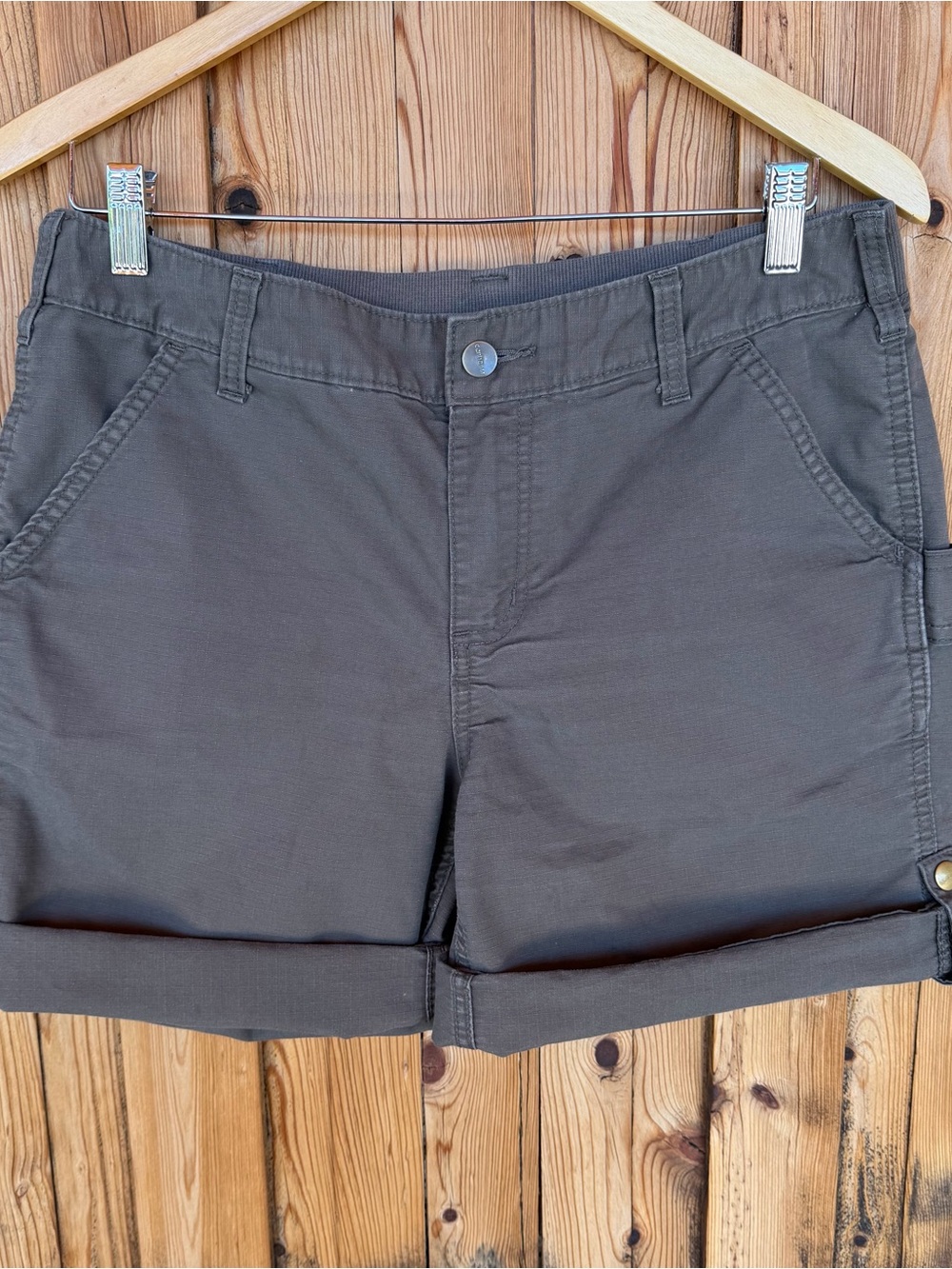 Carhartt Womens Original Fit Smithville Shorts Size 10 Roll Tab Sides Safari